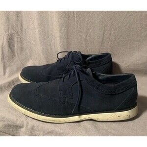 PERRY ELLIS PORTFOLIO Dress Shoes Men's Size 11.5 Blue Leather Oxford White Sole